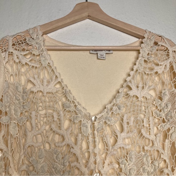 Coldwater Creek Crochet Vines Cardigan Ivy Color Size Large 14-16 NWT - Picture 3 of 11